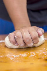 Chef preparing pizza