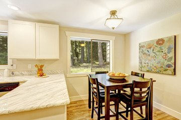 Dining area in bright kitchen room