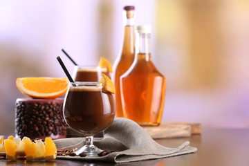Espresso cocktail served on table