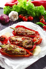 Stuffed pepper with meat and vegetables