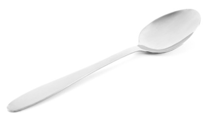 Metal spoon isolated on white