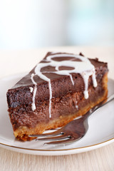 Piece of chocolate cake