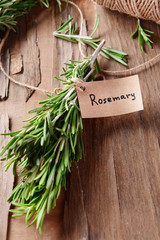 Rosemary on table close-up