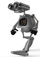 old robot nice walking