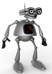 old robot standing