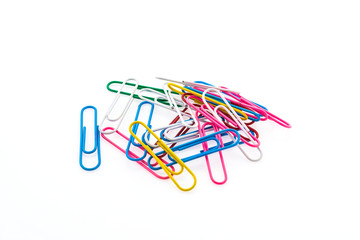 Paper clip isolated on white background