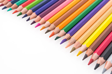 Colorful pencil isolated on white background