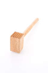 Meat wood hammer isolated on white background