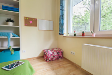 Kids room with pin boards on wall