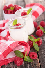 raspberry and yogurt
