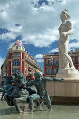 Fototapeta na wymiar Statue of Apollo at Place Massena in Nice, France