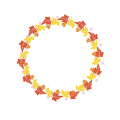 autumn leaf abstract vector wreath