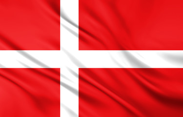 Fototapeta premium The National Flag of the Denmark