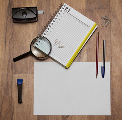 stationery on the table