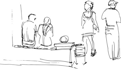 people walking in the park