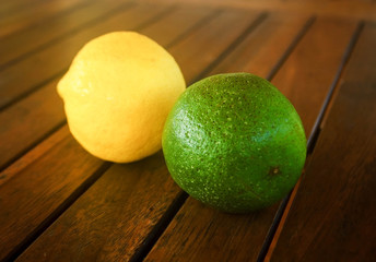 lemon and lime on the table
