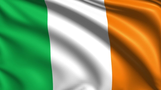 flag of Ireland with fabric structure; looping