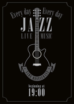 poster for a jazz concert with acoustic guitar