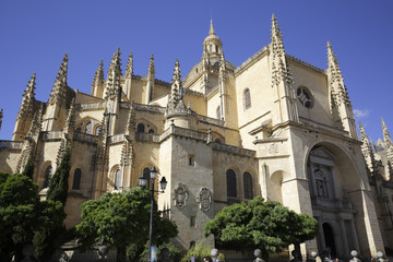 Fototapeta na wymiar Cathedral of Segovia in Spain