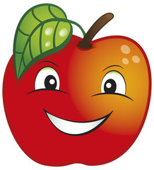Wesołe Owoce - Jabłko Czerwone - obrazy, fototapety, plakaty