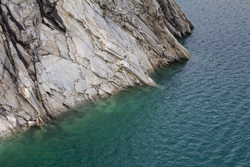 Cliff COast Into Crystal Clear Water