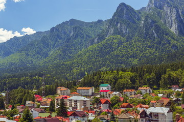 Fototapeta premium Summer mountain landscape, Busteni resort, Romania