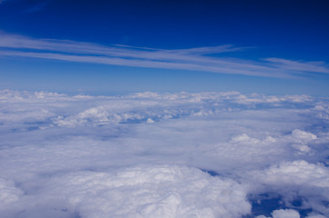 Cloudy sky from plane