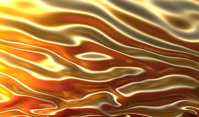 Obraz premium Abstract golden waved background. 3d illustration