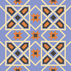 Ornamental triangular and hexagonal morocco seamless pattern.