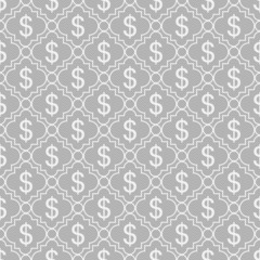 Gray and White Dollar Sign Pattern Repeat Background