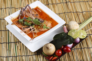 Tom yam kung , sour and spicy of shrimp soup