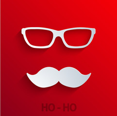 vector modern concept santa claus icon on red