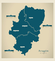 Modern map - Aragón ES
