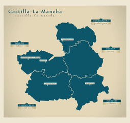 Modern map - Castilla-La Mancha ES