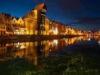 Obraz premium Gdansk crane by night