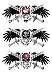 snooker, darts and bowling shield emblem