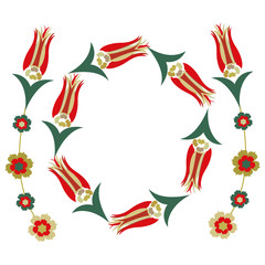 Ottoman tulips and flowers background vector