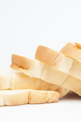 Sliced ​​bread on a white background.