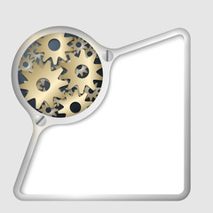 silver abstract frame with screws and cogwheels