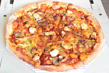 Mushroom pizza.