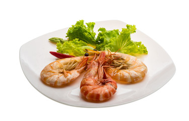 Boiled king prawns