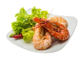 Boiled king prawns