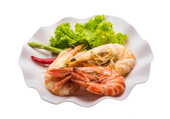 Boiled king prawns