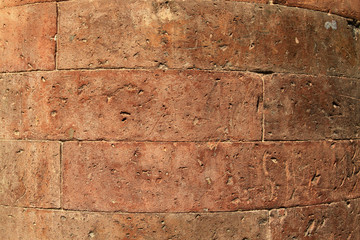 antique red brick column