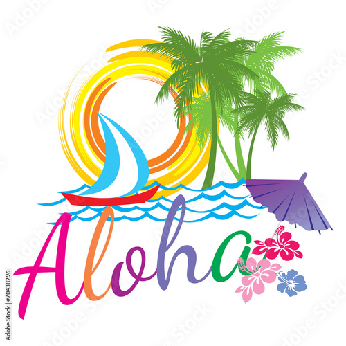 "Aloha Hawaii beach travel concept" Stock image and ...