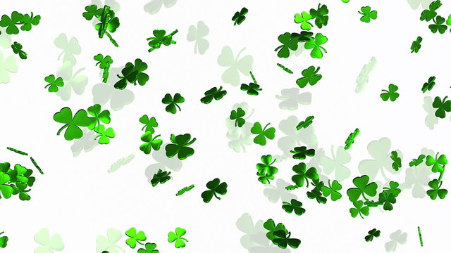 Abstract clover leaves on a white