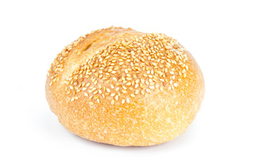 Fresh bread on white background.