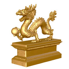 Golden dragon statue