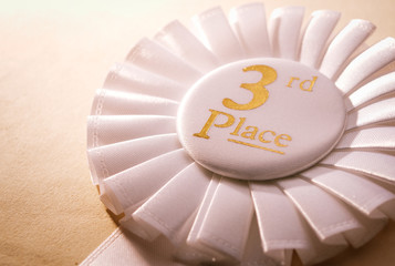 3rd place white winners rosette