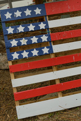 american flag painted on a pallette